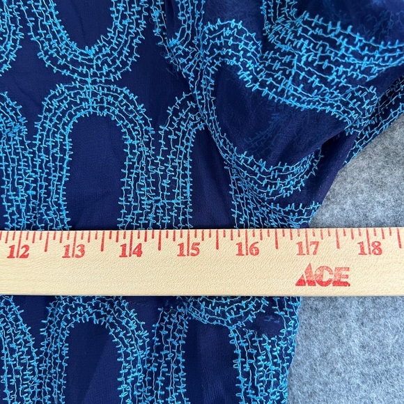 FROCK by Tracy Reese Judy Dress Embroidered Silk Navy Blue Size 6 NWT - Picture 7 of 12